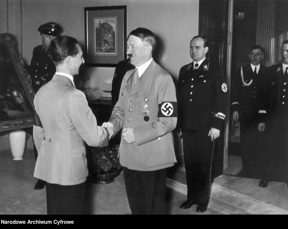 Adolf Hitler congratulates Joseph Goebbels for his 40th birthday